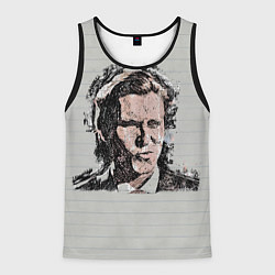 Майка-безрукавка мужская Нарисованный Патрик Бэйтман, цвет: 3D-черный