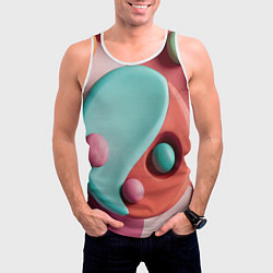 Майка-безрукавка мужская Пластилиновый медальон с шариками, цвет: 3D-белый — фото 2