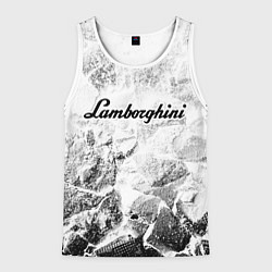 Майка-безрукавка мужская Lamborghini white graphite, цвет: 3D-белый