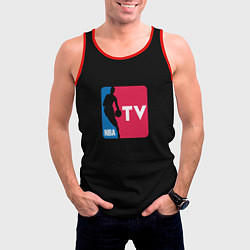 Майка-безрукавка мужская NBA tv logo, цвет: 3D-красный — фото 2