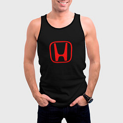 Майка-безрукавка мужская Honda red logo auto, цвет: 3D-черный — фото 2