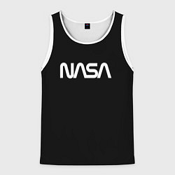 Майка-безрукавка мужская Nasa white logo, цвет: 3D-белый