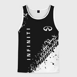 Майка-безрукавка мужская Инфинити: следы от шин, цвет: 3D-белый