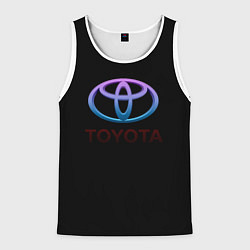 Майка-безрукавка мужская Toyota neon steel, цвет: 3D-белый
