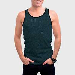 Майка-безрукавка мужская Текстурированный чёрно-бирюзовый, цвет: 3D-черный — фото 2