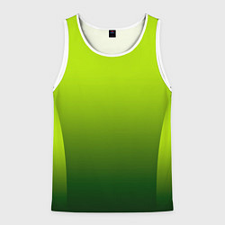 Майка-безрукавка мужская Яркий зеленый градиентный комбинированный узор, цвет: 3D-белый