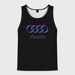 Майка-безрукавка мужская Audi neon logo, цвет: 3D-черный