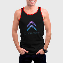 Майка-безрукавка мужская Citroen logo neon, цвет: 3D-красный — фото 2