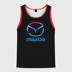 Майка-безрукавка мужская Mazda neon logo, цвет: 3D-красный