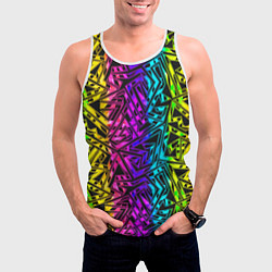 Майка-безрукавка мужская Абстрактный узор с геометрической концепцией, цвет: 3D-белый — фото 2
