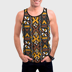 Майка-безрукавка мужская Африканский мавританский узор, цвет: 3D-черный — фото 2