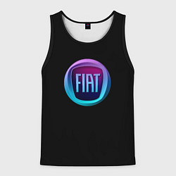 Майка-безрукавка мужская FIAT logo neon, цвет: 3D-черный