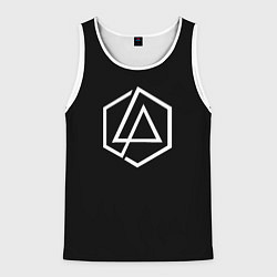 Майка-безрукавка мужская Linkin park logo white, цвет: 3D-белый