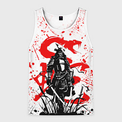Майка-безрукавка мужская Ghost of Tsushima and snake, цвет: 3D-белый
