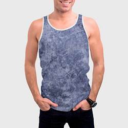 Майка-безрукавка мужская Абстракция - синий лёд, цвет: 3D-белый — фото 2