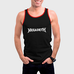 Майка-безрукавка мужская Megadeth logo white, цвет: 3D-красный — фото 2