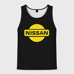 Майка-безрукавка мужская Nissan yellow logo, цвет: 3D-черный