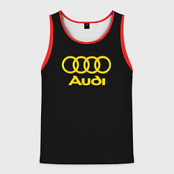 Майка-безрукавка мужская Audi logo yellow, цвет: 3D-красный