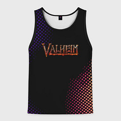 Майка-безрукавка мужская Valheim logo pattern, цвет: 3D-черный