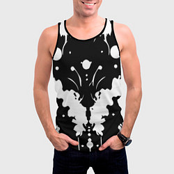 Майка-безрукавка мужская Тест Роршаха - психоделика, цвет: 3D-черный — фото 2