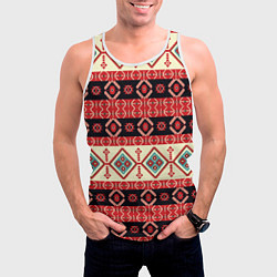 Майка-безрукавка мужская Этнический геометрический узор, цвет: 3D-белый — фото 2