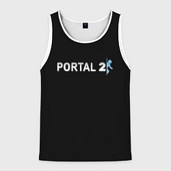 Майка-безрукавка мужская Portal 2 logo, цвет: 3D-белый