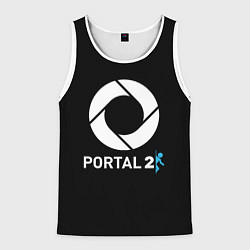 Майка-безрукавка мужская Portal2 logo game, цвет: 3D-белый