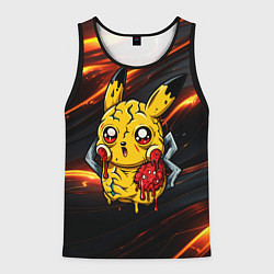 Майка-безрукавка мужская Растекшийся Пикачу зомби, цвет: 3D-черный