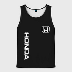 Майка-безрукавка мужская Honda white logo auto, цвет: 3D-черный