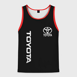 Майка-безрукавка мужская Toyota logo white steel, цвет: 3D-красный