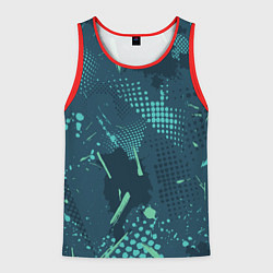 Майка-безрукавка мужская Яркий абстрактный узор для спорта, цвет: 3D-красный