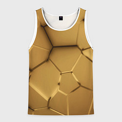 Майка-безрукавка мужская Золотые неоновые плиты в разломе, цвет: 3D-белый