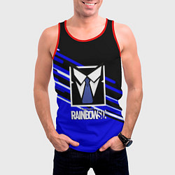 Майка-безрукавка мужская Rainbow six geometry steel, цвет: 3D-красный — фото 2