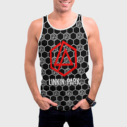 Майка-безрукавка мужская Linkin park logo pattern, цвет: 3D-белый — фото 2