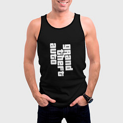Майка-безрукавка мужская Grand theft auto logo, цвет: 3D-черный — фото 2