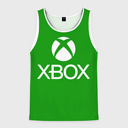 Майка-безрукавка мужская X-box logo green, цвет: 3D-белый