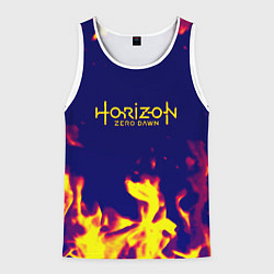 Майка-безрукавка мужская Horizon zero dawn flame yellow, цвет: 3D-белый
