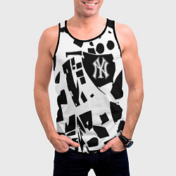 Майка-безрукавка мужская New York yankees - abstraction, цвет: 3D-черный — фото 2