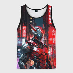 Майка-безрукавка мужская Бронированный красный киборг, цвет: 3D-черный