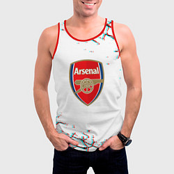 Майка-безрукавка мужская Arsenal fc текстура, цвет: 3D-красный — фото 2