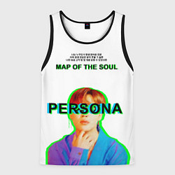 Майка-безрукавка мужская BTS Jimin Persona - кто я иероглифами, цвет: 3D-черный