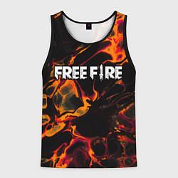Майка-безрукавка мужская Free Fire red lava, цвет: 3D-черный