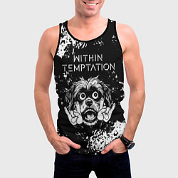 Майка-безрукавка мужская Within Temptation рок пес, цвет: 3D-черный — фото 2