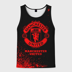 Майка-безрукавка мужская Manchester United - red gradient, цвет: 3D-черный