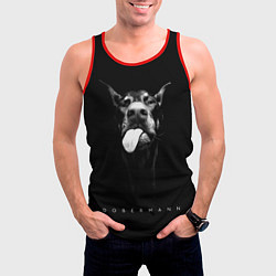 Майка-безрукавка мужская Dobermann head, цвет: 3D-красный — фото 2