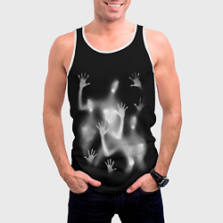 Майка-безрукавка мужская Белые призрачные силуэты Y2K, цвет: 3D-белый — фото 2