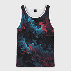 Майка-безрукавка мужская Цветные клубы дыма, цвет: 3D-белый