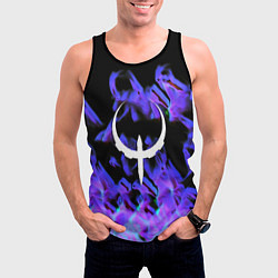 Майка-безрукавка мужская Квейк неоновый огонь, цвет: 3D-черный — фото 2