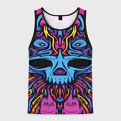 Майка-безрукавка мужская Skull tatoo steel, цвет: 3D-черный