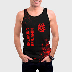 Майка-безрукавка мужская Breaking Benjamin - red gradient вертикально, цвет: 3D-черный — фото 2